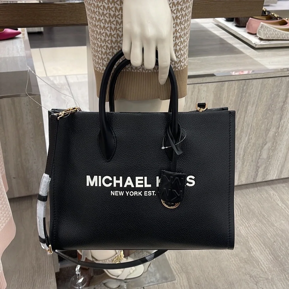 Michael Kors Medium Mirella 35S2G7ZT7L Tote Bag In Black NWT